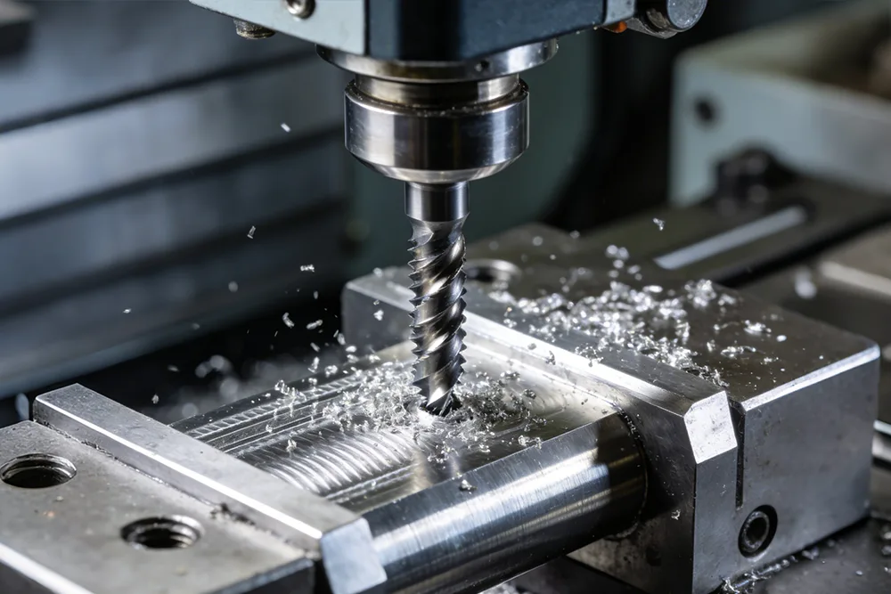 Środki ostrożności podczas gwintowania głębokich otworów.